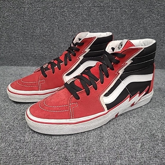 Vans SK8-HI Bolt Red Black White Mens Sneaker Lightening